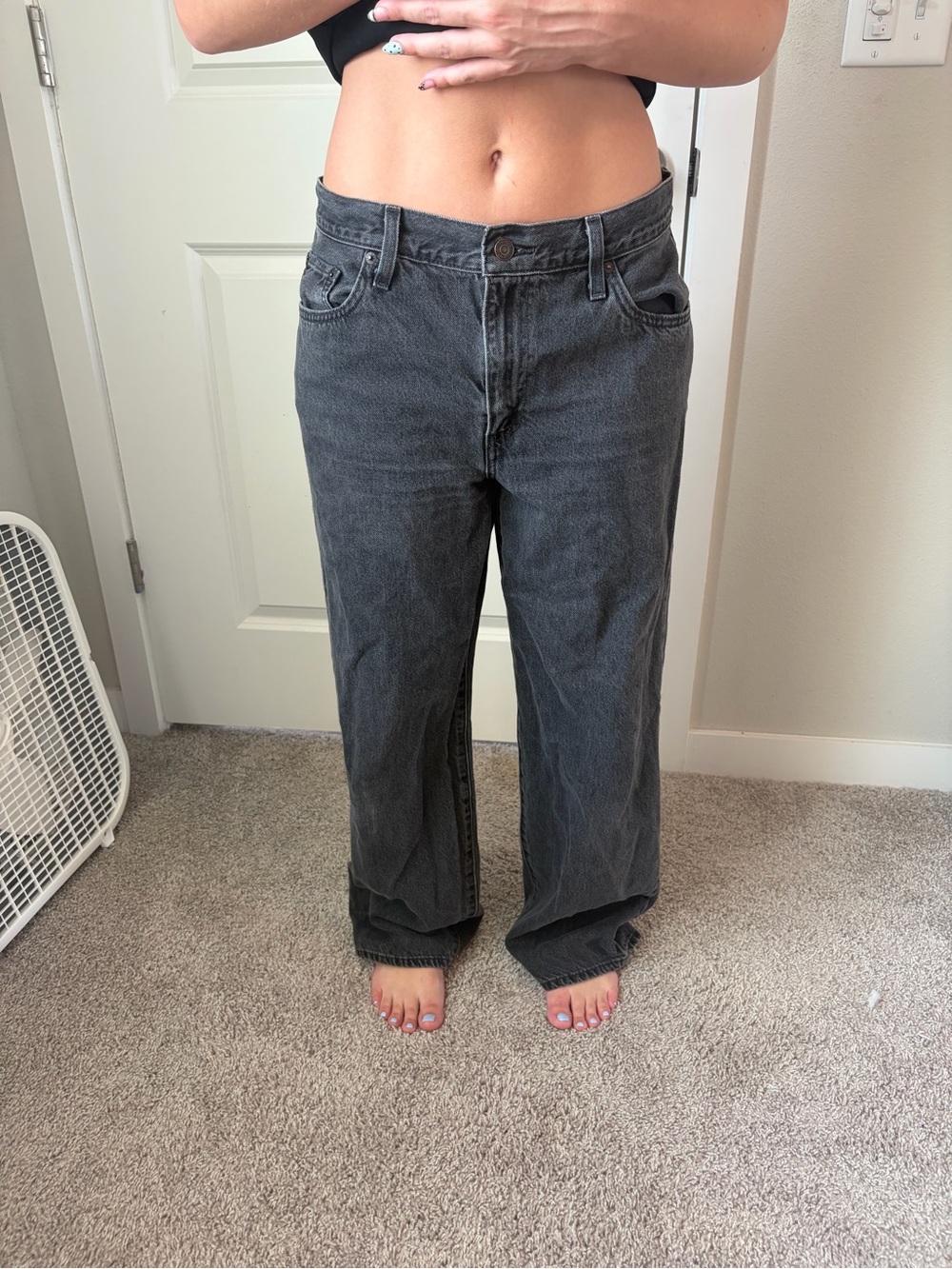 Levi's Relaxed Straight-Leg Jeans in Washed Black